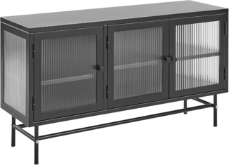 Vitrine DEVON Metall 115 cm 35 cm Schwarz