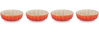 4er-Set Tarte-Form 11 cm Ofenrot Poterie Le Creuset Backform - Backofen geeignet, Spülmaschinenfest