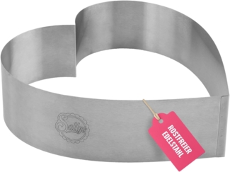 Sallys Herzkuchenform Sallys Herzbackform aus Edelstahl 28 cm, gleichmäßiges Aufgehen, Edelstahl und rostfrei