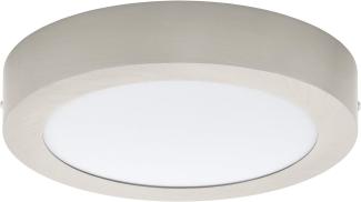 Eglo 94525 FUEVA 1 LED Deckenleuchte Aufbau nickel-matt, max. 16,47W Ø22,5cm rund 3000K