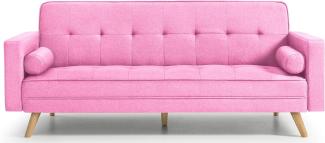 HOGAR24 ES Schlafsofa Mod. 846 | 3-Sitzer-Sofa | klick-Clac-System | Farbe Rosa | Maße: 206 x 75 x 89 cm