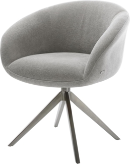 Drehstuhl Vinka-Flex mit Armlehnen Strukturstoff Soft Grau Kreuzgestell breit Graphit 360° drehbar Wippfunktion Taschenfederkern