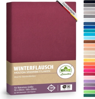 leevitex® Spannbettlaken für kalte Nächte – angenehm weich, passgenau, farbstark & pflegeleicht, Gummizug: Rundum