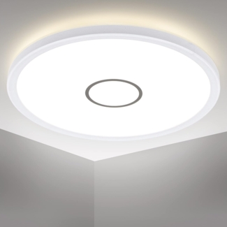 B.K.Licht LED Deckenleuchte, LED fest integriert, Neutralweiß, Deckenlampe, ultraflach, Panel, Wohnzimmer, Flur, inkl. 18W 2400lm
