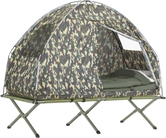 SoBuy Feldbett OGS32 Campingzelt 4in1-Zelt mit Campingliege Schlafsack Luftmatratze