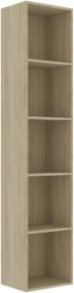 vidaXL Bücherregal Sonoma-Eiche 40x30x189 cm Holzwerkstoff 800957