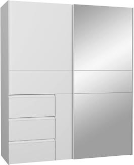 'Winn' Kleiderschrank mit Spiegel, weiß, 170 cm