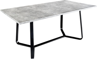 riess-ambiente Esstisch LOFT 140cm grau / schwarz · in Beton-Design mit Metall Kufengestell (Einzelartikel, 1-St), Küchentisch im Industrial Design · für 4 Personen · mit Stahlgestell