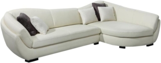 Vente-unique - Ecksofa Leder 5-Sitzer - Büffelleder - Elfenbein - Ecke Rechts - CAIPI von PASCAL MORABITO