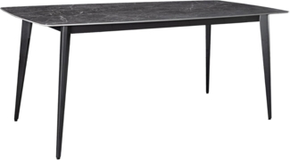 riess-ambiente Esstisch MILANO 160cm anthrazit / schwarz · Keramik, Metallgestell, rechteckig (Einzelartikel, 1-St), Tisch im Naturstein-Design mit 6 Plätzen - ideal für Küche & Esszimmer