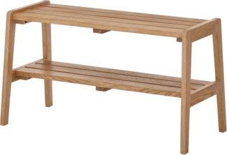 Robas Lund, Sitz-/Garderobenbank BANTRY, Eiche massiv, Natur geölt, A-Form mit Ablage, B/H/T: 80/45/36 cm