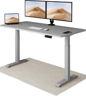 Höhenverstellbarer Schreibtisch (160x80 cm) - Sitz- & Stehpult mit Ladebuchsen - Schreibtisch Höhenverstellbar Elektrisch Touchscreen & Stahlfüßen - Schreibtisch Höhenverstellbar von Desktronic