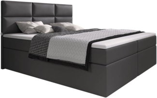 Boxspringbett Carre mit USB-Anschluss 200x200 Grau H4 (100kg+)