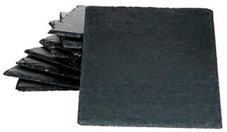 12x Schieferplatten 17x17 cm Tisch-Set Untersetzer Servierplatte Naturschiefer