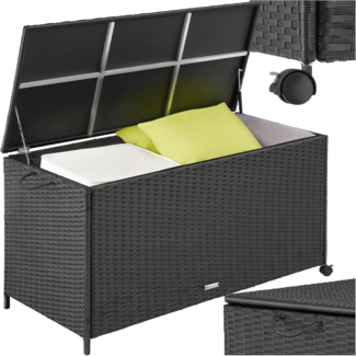 tectake Gartenbox Auflagenbox (1 St, Auflagenbox), Aufbewahrungsbox mit Aluminiumgestell und Rattangeflecht