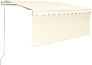 vidaXL Markise Automatisch Einziehbar mit Volant 3,5x2,5 m Creme 3069287