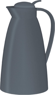 alfi ECO 1,0l, dunkelgrau, Isolierkanne mit hygienischem Hartglaseinsatz aus Kunststoff, Drehverschluss mit bequemer Drucktaste, Ausgießen mit einer Hand, ideal als Kaffeekanne, Teekanne, BPA-frei