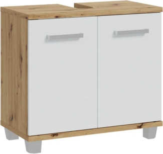 Waschbeckenunterschrank >Veris < in Artisan Eiche/ Secret Grey - 68,6x62x34,8cm (BxHxT)
