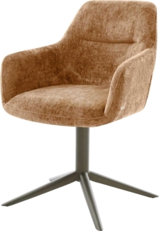 Drehstuhl Pejo-Flex Chenille Rost Fußkreuz Effektfinish Titan 360° drehbar Wippfunktion Taschenfederkern