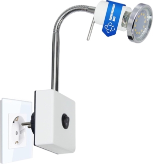 TRANGO LED Nachtlicht, 2607W LED Steckerleuchte *EVIE* Wandleuchte, Leselampe, Küchenlampe, Nachtlicht in Weiß matt inkl. 1x3 Watt GU10 LED Leuchtmittel 3000K warmweiß, Wandlampe, Küchenlampe, Steckerlampe