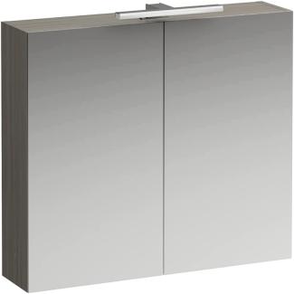 LAUFEN BASE Spiegelschrank 800 mm, 2 Türen, LED- Licht Element, Farbe: Ulme hell - H4028021102621