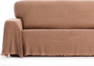 Maxifundas Tagesdecke, Plaid, 180x260 cm, geeignet für Sofa oder Bett, Mehrzweck-Tagesdecke Mags, Farbe Leinen, Überwurf für Sofa, extra weich und insgesamt Komfort