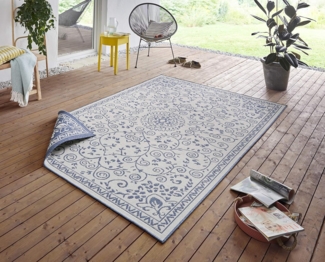 NORTHRUGS Teppich LEYTE Wendeteppich, rechteckig, Höhe: 5 mm, In-& Outdoor, Teppich, Vintage, Wetterfest, Balkon, Garten, Wohnzimmer