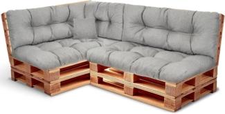 Palettenkissen Set – Sitzkissen für Europaletten Wasserdicht – Palettenpolster, gefüllt mit granuliertem Poulirette-Schaum – Inkl. 2x Sitzkissen 120x80 +Rückenlehne 120x40 sowie 60x40 & 40x40