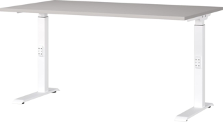 Germania Schreibtisch 7904-617, in Kaschmir/Weiß, me. höheneinst, 140 x 91 x 80 cm (BxHxT)