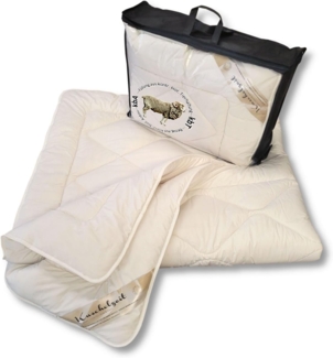 Meivita Naturhaarbettdecke Bio Merino Schafschurwolle Ganzjahresdecke kbA und kbT, Füllung: 100% Wolle kbT, Bezug: 100% Baumwolle kbA, Bettdecke Hergestellt in Deutschland