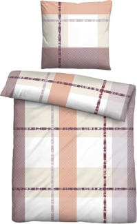 Traumhaft schlafen - Castell - Markenbettwäsche Nicki Bettwäsche 0380746 KARO-STREIFEN-MIX, altrosa, 1x 135x200 cm + 1x 80x80 cm