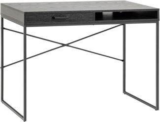 Schreibtisch Seaford, Breite 1100 Schwarz Mit Schublade & Fach