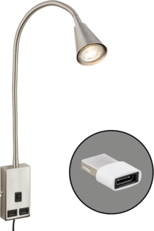 Briloner Leuchten Nachttischlampe JUSTRA Tischlampe