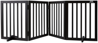 VEVOR Freistehendes Hundetor, Haustiertor, 508x610 mm Türschutzgitter 4-Platten-Faltbares Hundetor für Breite & Schmale Durchgänge, Erweiterbare Klappbare Hundebarriere, Braunes Treppenschutzgitter