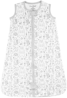 Baby Schlafsack 1. 0 TOG, Bio-Baumwolle, Tragbare Babydecke, Schlafsack mit 2-Wege-Reißverschluss, Ganzjahres-Baby-Schlafsack, Kleinkind Junge Mädchen Neugeborenes, Animals, X-Large (18-24 Months)