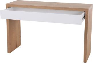 SVITA ANGULAR Schreibtisch mit Schublade 120 x 40 x 76 cm Eiche-Weiß