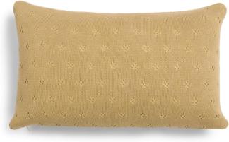 Essenza Strick Dekokissen Plaid Ajour fern yellow | 30x50 cm