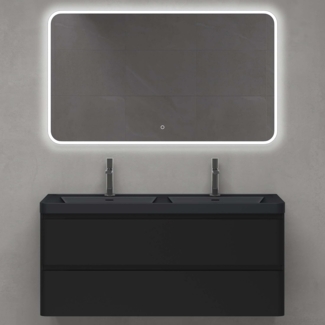 doporro Badmöbel-Set Mineraguss Waschbeckenunterschrank Badezimmer Soft-Close Lucca, Softclose-Funktion