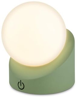 BRILONER - Mini LED Tischlampe kabellos IP54 mit Touch, dimmbar in Stufen, Akku & Lichtquelle tauschbar, Nachttischlampe, Kugel, LED Lampe, Akku Tischleuchte, Outdoor Lampe, 10 x 8 x 9 cm, Grün