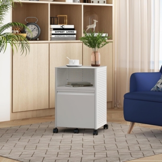 Rollcontainer Velvevn Stahl 54x40x36 cm Weiß [en. casa]