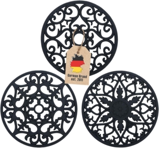 Intirilife Topfuntersetzer, 3-tlg, 3-teiliges Silikon Untersetzer Set Flexible Antihaft Topf Rutschfest