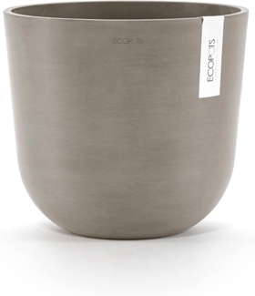 ECOPOTS Blumentopf Oslo 25 + Wassersystem Taupe, für innen und außen: frostsicher, bruchsicher und lichtbeständig