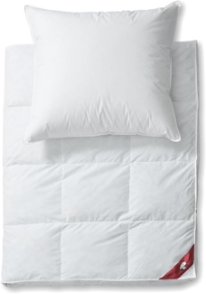 RIBECO Daunenbettdecke Emily, Füllung: 80% Daunen und 20% Federn, Bezug: 100% Baumwolle, Extra hoher Außensteg für viel Volumen