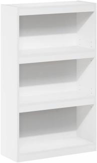 Furinno Jaya Enhanced Home Bücherregal, 3 Ebenen, verstellbar, Holzwerkstoff, weiß, 3-Tier