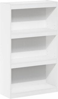 Furinno Jaya Enhanced Home Bücherregal, 3 Ebenen, verstellbar, Holzwerkstoff, weiß, 3-Tier