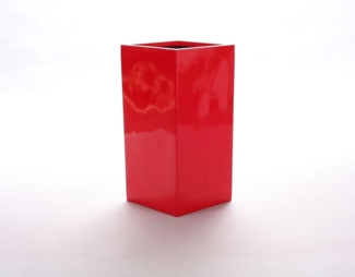 Pflanzkübel Blumenkübel Blumentopf Fiberglas Säule LxBxH 30 x 30 x 60 cm hochglanz rot