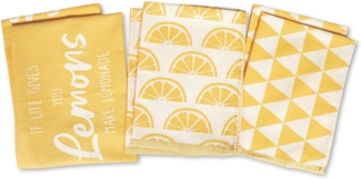 jilda-tex Geschirrtuch Make Lemonade, (Set, 6-tlg, 6 Geschirrtücher mit Motiven), 6 Jacquard-Küchentücher in 50x70 cm