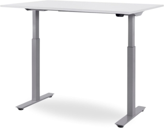 120 x 60 cm WRK21® SMART - Weiss Uni / Grau elektrisch höhenverstellbarer Schreibtisch
