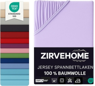 yadetextil Spannbettlaken 140x200 cm - 160x200 cm Jersey Spannbetttuch 100% Baumwolle Bettlaken, Jersey, Gummizug: Rundumgummi, Spannbettlaken 140x200-160x200 cm bis 25 cm Höhe, Flieder