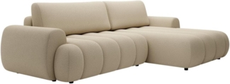 Vente-unique - Ecksofa mit Schlaffunktion - Ecke rechts - Stoff - Beige - FRIDORA